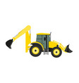 backhoe loader - yellow - side view vector image vector image