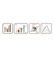 charts and graphs linear set vector image