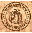 christmas stamp vector image vector image