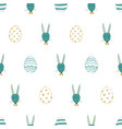 easter seamless pattern with bunny faces and eggs vector image