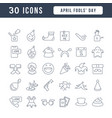 line icons april fools day vector image vector image