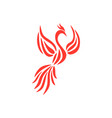 flying phoenix fire bird abstract logo design vector image