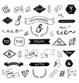 hand lettered ampersands and catchwords vector image