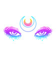 mystic eyes in anime or manga style with a moon vector image