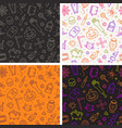 set of seamless halloween background vector image vector image