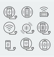 wireless charger for smartphone or tablet icon set vector image vector image