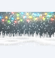 christmas snowy night woodland landscape vector image