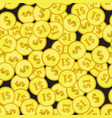 golden dollar coins top view seamless pattern vector image vector image