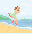 girl on swing vector image