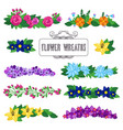 flower wreaths set beautiful floral decoration vector image