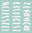 white ribbon set with mint background vector image vector image