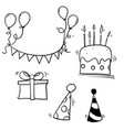 doodle birthday element isolated on white vector image