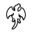 dragon outline icon silhouette design template vector image vector image