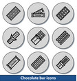 light chocolate bar icons vector image vector image