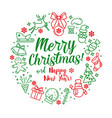 funny pictures with text merry christmas and happy vector image vector image