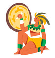 mayan or aztec emperor king warrior soldier vector image vector image