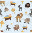 christmas nativity jesus with animals vector image vector image
