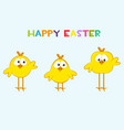 funny yellow chickens in different shapes vector image