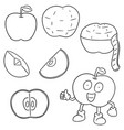 set of apple vector image