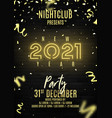 2021 happy new year party flyer vector image