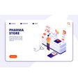 pharmacy isometric concept doctor pharmacist vector image