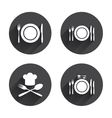 plate dish with forks and knifes icon chief hat vector image