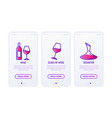 wine thin line icons set vector image