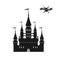 black silhouette of a medieval castle vector image vector image