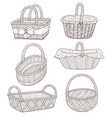 hand drawn basket vector image