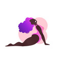plus size black curvy lady at yoga class vector image