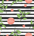 floral seamless pattern with stripes vector image