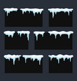snow cap on black blank banners set vector image vector image