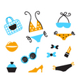 retro bikini icons vector image vector image