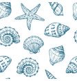 seashells seamless pattern sea shell summer ocean vector image vector image