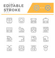 set line icons of railroad vector image