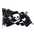 textured grunge waving jolly roger of stede bonnet vector image