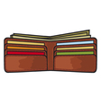 leather wallet with the money vector image vector image