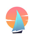 sailboat at sunset ship modern icon vector image