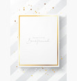mock up poster template with gold frame vector image vector image