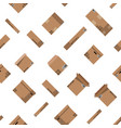 seamless cardboard boxes set pattern vector image vector image