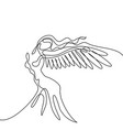 abstract portrait of angel woman with wings vector image