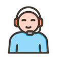 call center agent thick line filled colors icon vector image vector image
