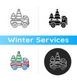 christmas tree delivery icon vector image