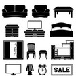 set of furniture icons vector image