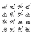 slippery icons set vector image vector image