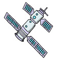 space station doodle orbit spacecraft with solar vector image vector image
