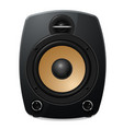 black sound speaker on white background vector image