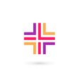 cross plus medical logo icon design template vector image