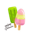 fruit ice icons vector image vector image