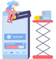 mobile website development composition vector image vector image